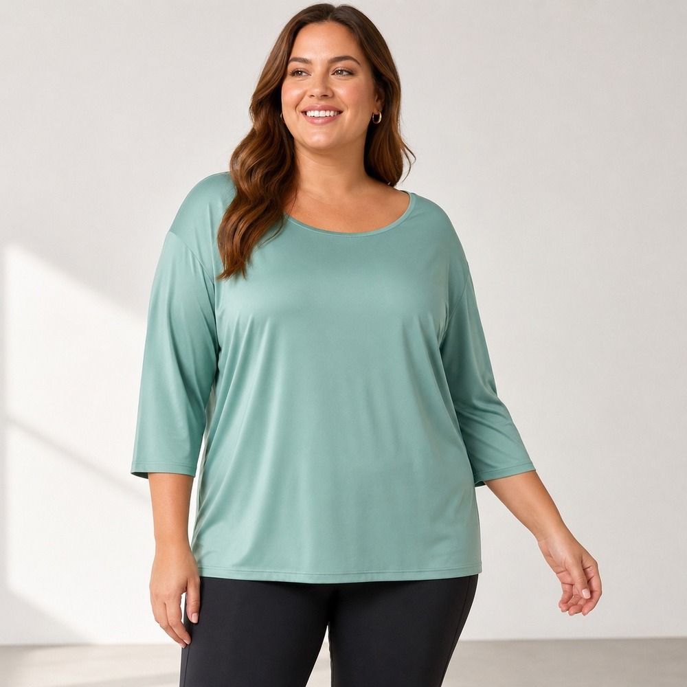 Arctic Cool HydroFreeze X Women's Cooling Shirt 3XL Green 3/4 Sleeve Activewear